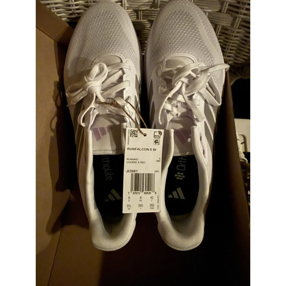 ADIDAS‎ RUNFALCON 5 W Women White Pink Grey Running  Shoe Low Top NEW IN BOX
